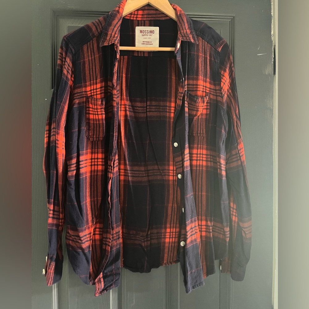 Mossimo Supply Co. Women’s  Red and Blue Plaid Shirt